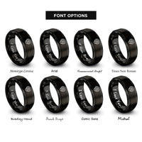 font options for inside engraving on black v8 engine block rings
