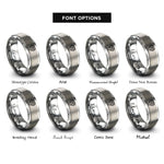 font options for inside engraving on gray v8 engine block rings