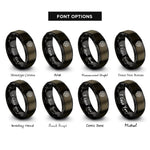 font options for inside engraving on gunmetal & black v8 engine block rings