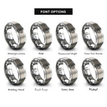 font options for inside engraving on gray v8 engine rings
