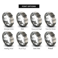 font options for inside engraving on gray v8 engine rings