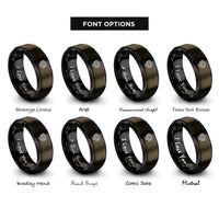 font options for inside engraving on gunmetal & black v8 engine rings