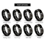 font options for inside engraving on black & grey vajra dorje rings