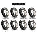 font options for inside engraving on black & gray vajra dorje rings