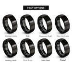 font options for inside engraving on black vajra dorje rings