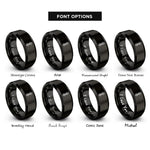 font options for inside engraving on black vajra dorje rings