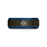 tungsten bands for couples – gunmetal & blue tungsten ai chip wedding band