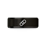 personalized rings for partners – black & gold tungsten unity chain link wedding band