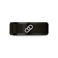 personalized rings for partners – black & gold tungsten unity chain link wedding band