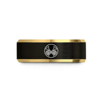 thoughtful presents for women – black & gold tungsten horns circle wedding band