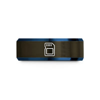 special presents for wife – gunmetal & blue tungsten memory card wedding band