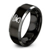 Pour Over Dripper – Tungsten Wedding Band, 8 mm, Black, Grey Comfort-Fit Unisex