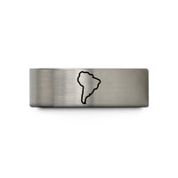 special tokens for couples – blue & grey tungsten south america wedding band