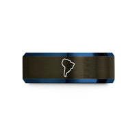 personalized jewelry for her – gunmetal & blue tungsten south america wedding band