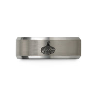 romantic presents for her – black & gray tungsten volcano caldera contours wedding band
