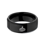 special rings for her – black tungsten volcano caldera contours wedding band