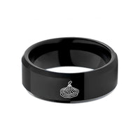 special rings for her – black tungsten volcano caldera contours wedding band