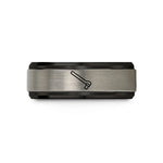 unique presents for him – black & silver tungsten breaker bar wedding band