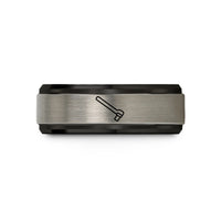 unique presents for him – black & silver tungsten breaker bar wedding band
