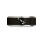 engraved rings for couples – black & gray tungsten breaker bar wedding band