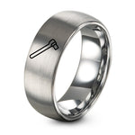 Valentine for Husband Gift – gray tungsten breaker bar ring