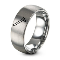Valentine for Husband Gift – gray tungsten breaker bar ring