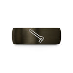 engraved rings for couples – gunmetal & black tungsten breaker bar wedding band