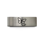 matching rings for partners – gold & gray tungsten butterfly heart path wedding band