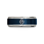 romantic presents for couples – blue & silver tungsten northern hemisphere wedding band