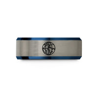 men’s tungsten wedding – blue & gray tungsten northern hemisphere wedding band