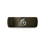 matching bands for couples – gunmetal & black tungsten tremolo strokes wedding band