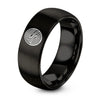 Flow Field Streamlines – Tungsten Wedding Band, 8 mm, Black Comfort-Fit Unisex