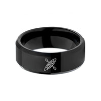 tungsten wedding bands – black tungsten tandem kayak overhead wedding band