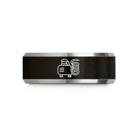 best presents for wife – black & silver tungsten air compressor wedding band