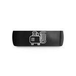 unique presents for her – black tungsten air compressor wedding band