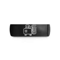 unique presents for her – black tungsten air compressor wedding band
