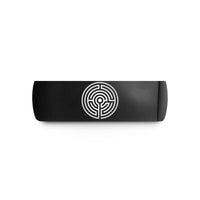 special occasion ring her – black tungsten circular labyrinth wedding band