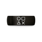engraved rings for couples – black tungsten face buttons wedding band