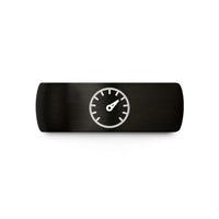 personalized rings for her – black tungsten speedometer wedding band