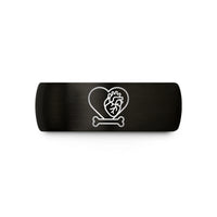 romantic presents for partners – black & rose gold tungsten heart bone wedding band
