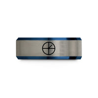 personalized presents for lovers – black & blue & grey tungsten time dial wedding band