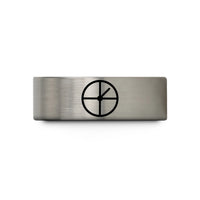 romantic present sets men – blue & grey tungsten time dial wedding band