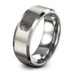 thoughtful presents for sister – gray tungsten ahimsa hand wheel ring