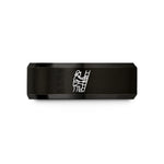 personalized presents for siblings – black tungsten firefighter on ladder wedding band