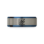 best presents for siblings – blue & grey tungsten graph wedding band