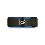 sister birthday present ideas – gunmetal & blue tungsten graph wedding band