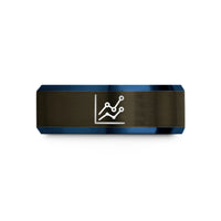 sister birthday present ideas – gunmetal & blue tungsten graph wedding band