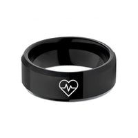 thoughtful presents for sister – black tungsten health heart wedding band