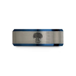 unique presents for sisters – black & blue & silver tungsten sea anemone wedding band