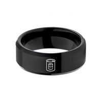 best presents for sister – black tungsten tin wedding band